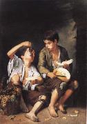 Bartolome Esteban Murillo Grapes and melon eater oil painting on canvas
